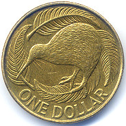 ニュージーランド旧１ドル硬貨（キーウィ）