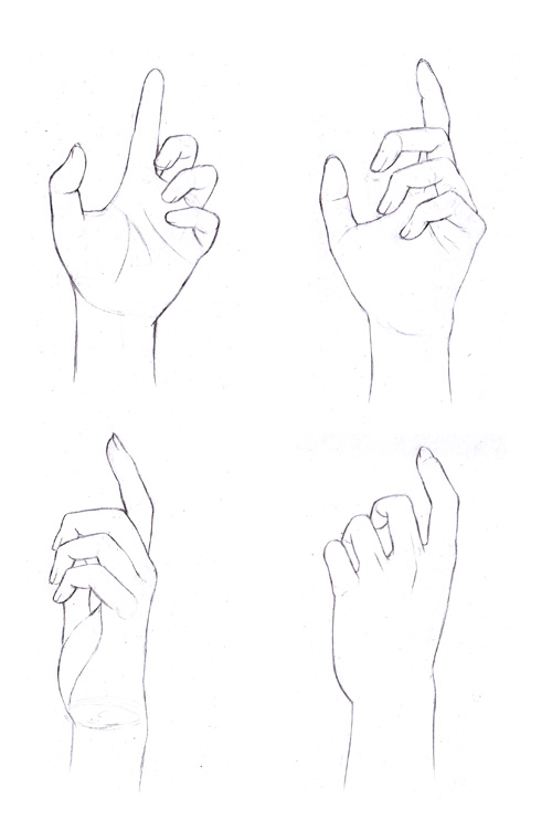 お絵描き練習記録 手足の描き方 その7 小指から曲げた手の練習
